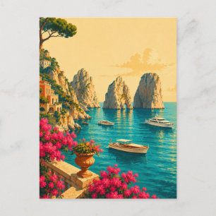 Capri Italien Vintage Reise Faraglioni Felsformati Postkarte