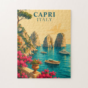 Capri Italien Vintage Reise Faraglioni Felsformati Puzzle