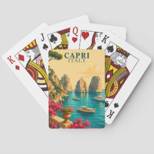 Capri Italien Vintage Reise Faraglioni Felsformati Spielkarten