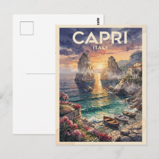 Capri Italien Vintage Reise Postkarte