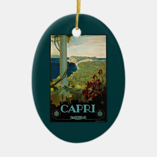 Capri, Italien, Vintage Reiseposter Art Italia Keramik Ornament