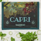Capri, Italien, Vintage Travel Poster Art Italia Geschirrtuch (Gefaltet)