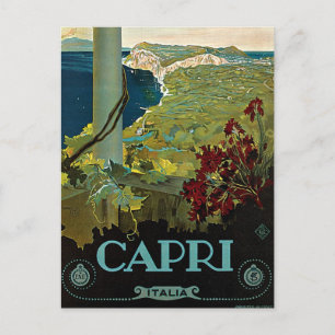 Capri, Italien, Vintage Travel Poster Art Italia Postkarte
