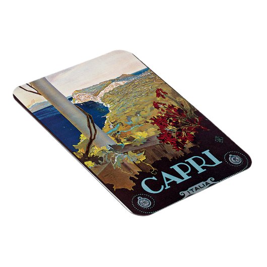 Capri, Italien Vintage Travel Poster Magnet (Rechte Seite)