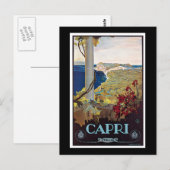 Capri, Italien Vintage Travel Poster Postkarte (Vorne/Hinten)