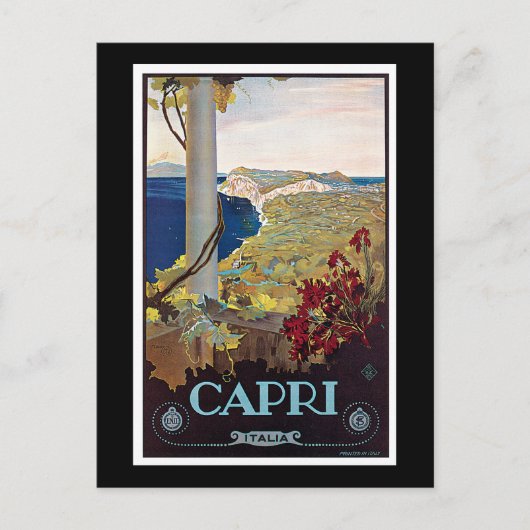 Capri, Italien Vintage Travel Poster Postkarte (Vorderseite)