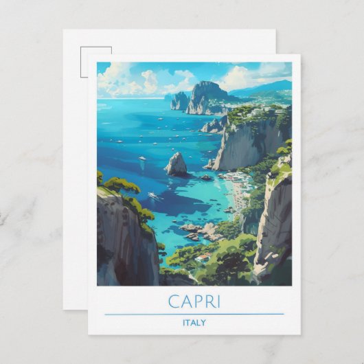 Capri Italien Vintage Travel Postkarte (Vorne/Hinten)