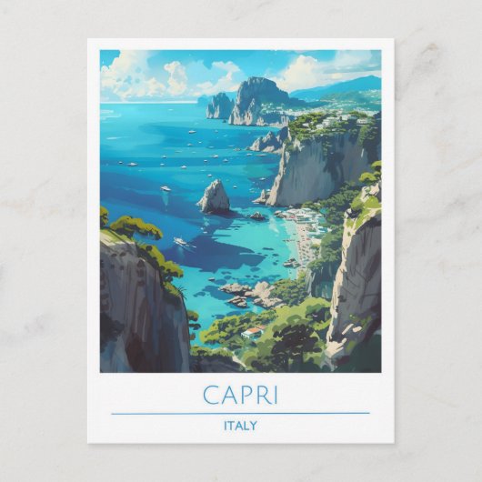 Capri Italien Vintage Travel Postkarte (Vorderseite)