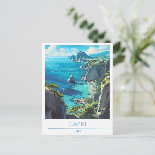 Capri Italien Vintage Travel Postkarte (Stehend Vorderseite)