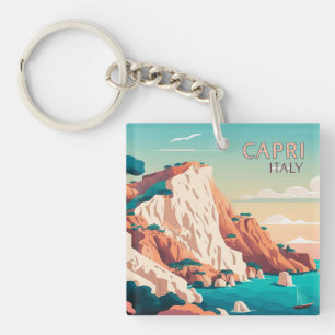 Capri Italien Zitronen Mittelmeer Insel Retro Schlüsselanhänger
