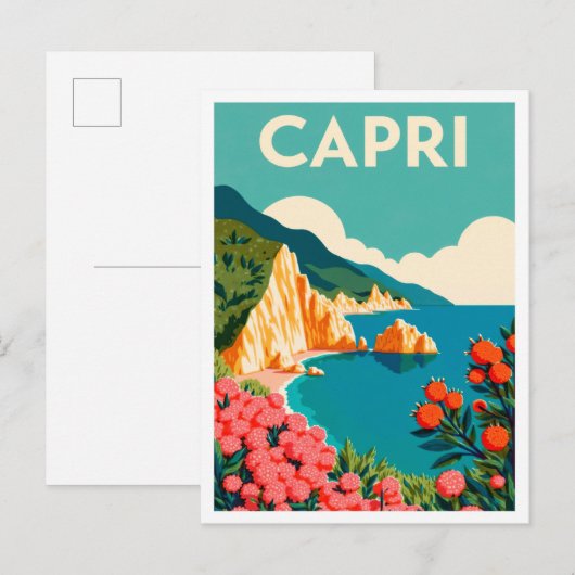 Capri Italy Art vintage Travel Postkarte (Vorne/Hinten)