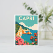 Capri Italy Art vintage Travel Postkarte (Stehend Vorderseite)