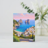 Capri Italy Paiinting Postkarte (Stehend Vorderseite)