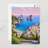 Capri Italy Paiinting Postkarte (Vorne/Hinten)