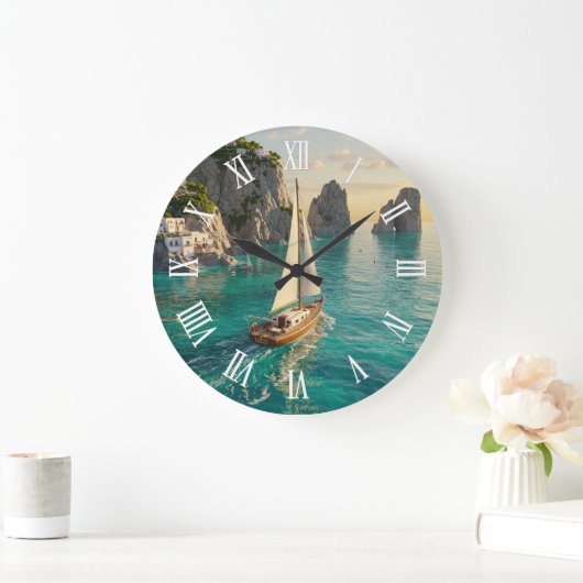 Capri Italy Travel Große Wanduhr (Zuhause)