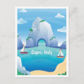 Capri Italy Vintage Travel Illustration Postkarte (Vorderseite)