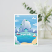 Capri Italy Vintage Travel Illustration Postkarte (Stehend Vorderseite)