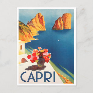 Capri, italy Vintage Travel Postcard Postkarte