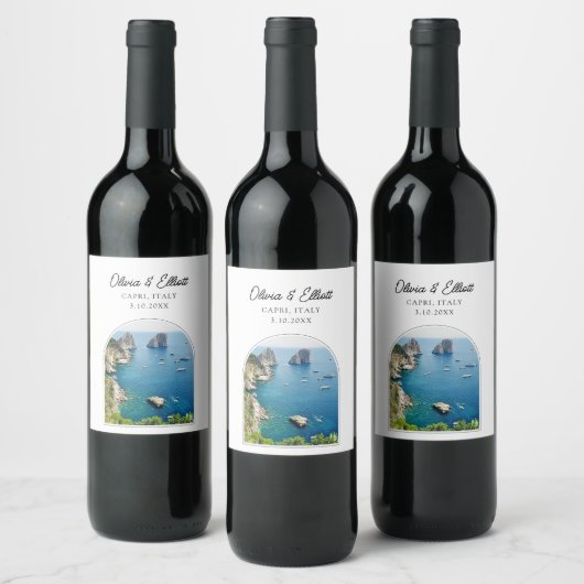 Capri Italy Wedding Wine Label Weinetikett (Flaschen)