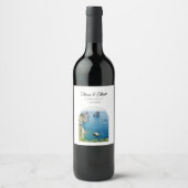 Capri Italy Wedding Wine Label Weinetikett (Vorderseite)