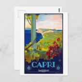 Capri, Küste, Meer, Italien, italienische Riviera Postkarte (Vorne/Hinten)