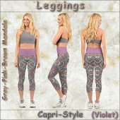 CAPRI LEGGINGS Grau-Pink-Brown Mandala Design
