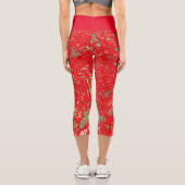 Capri Leggings in rot-grüner Abstraktion (Rückseite)