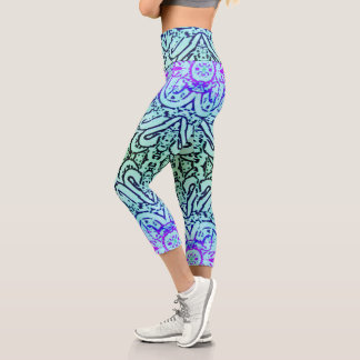 Capri-Leggings - Kühl-farbige Abstraktion Capri Leggings