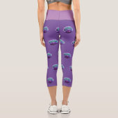 Capri Leggings Lila Blume (Rückseite)