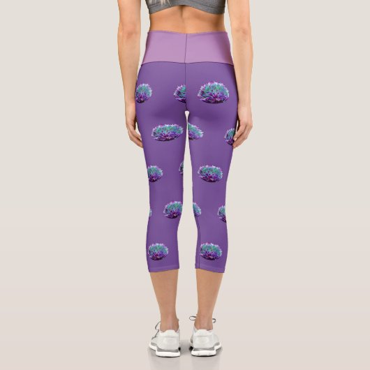 Capri Leggings Lila Blume (Rückseite)
