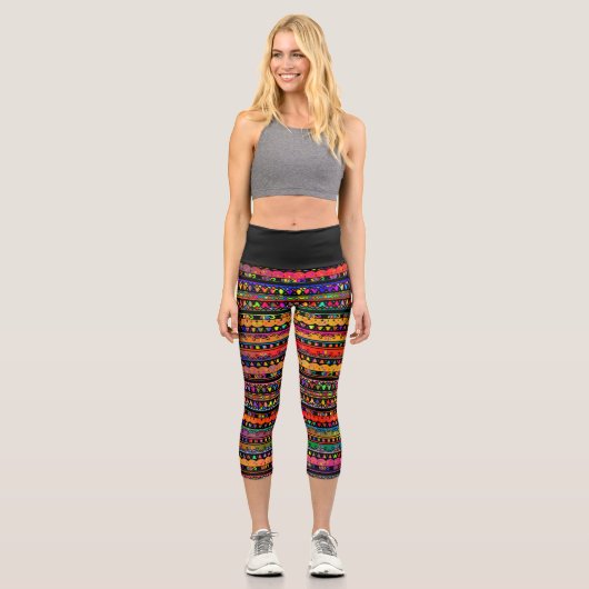 Capri-Leggings mit Bohemischem Design Capri Leggings (Vorderseite)