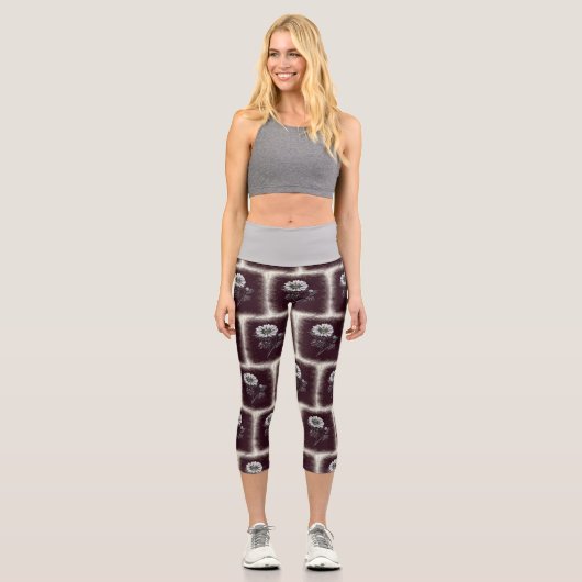 Capri Leggings mit Daisies (Vorderseite)