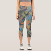 Capri-Leggings mit Frühlings-Schauer-Muster Capri Leggings (Vorderseite)