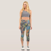Capri-Leggings mit Frühlings-Schauer-Muster Capri Leggings (Vorderseite)
