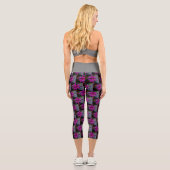 Capri Leggings mit Lila Bromeliden (Rückseite)
