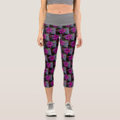 Capri Leggings mit Lila Bromeliden (Vorderseite)