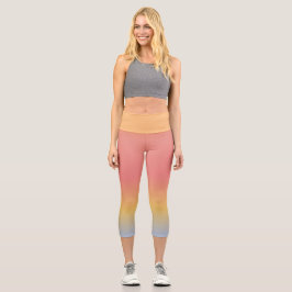 Capri Leggings mit Orange, Gold und Rosa