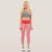 Capri-Leggings mit rotem und weißem geometrischem  Capri Leggings (Vorderseite)