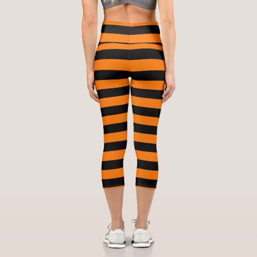 Capri Leggings Orange Black Stripes (Rückseite)