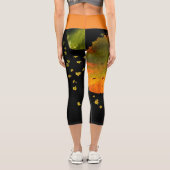 Capri Leggings Orange Leaf & Black (Rückseite)