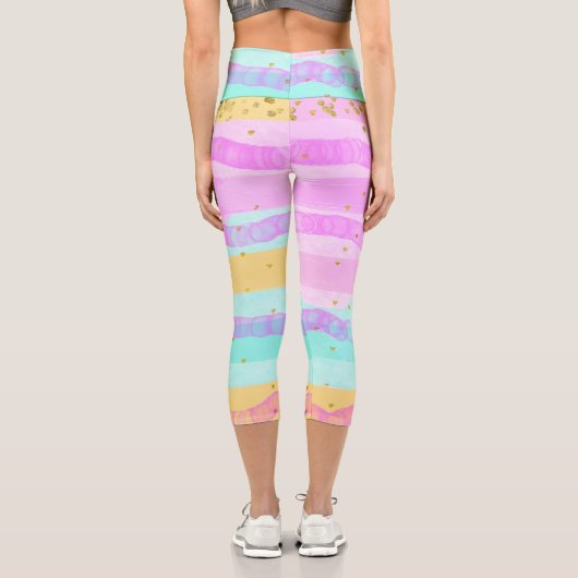 Capri Leggings Pastellfarben Alternativstreifen (Rückseite)