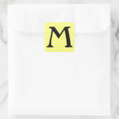 Capri Lemon Wave Zickzack Quadratischer Aufkleber (Tasche)