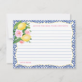Capri Lemons Rosa Blumenempfehlung für die Mama-to Einladung (Vorderseite)