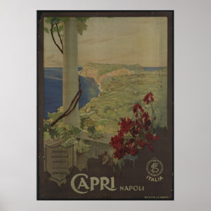 Capri Napoli Vintage Reiseplaner und Retro Print Poster