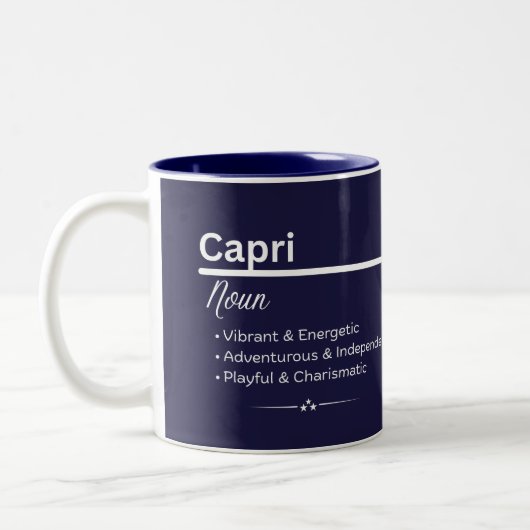 Capri Personalized Name Coffee Mug Zweifarbige Tasse (Links)
