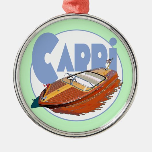 Capri Powerboat Ornament Aus Metall (Vorne)