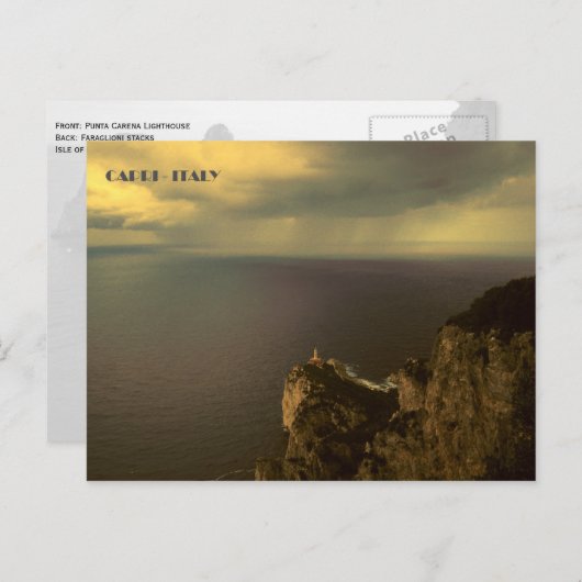 Capri - Punta Carena Leuchtturm Postkarte (Vorne/Hinten)
