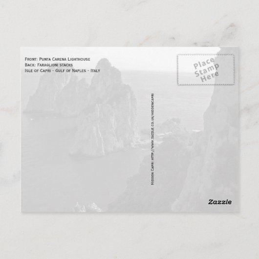 Capri - Punta Carena Leuchtturm Postkarte (Rückseite)