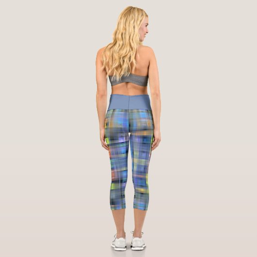 CAPRI STIL LEGGINGS - Blaues abstraktes Design (Rückseite)
