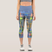 CAPRI STIL LEGGINGS - Blaues abstraktes Design (Vorderseite)